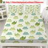 1 Frog Pattern Digital Printed Frosted Fitted Sheet,bedroom Printed Bed Cover, bedding(No Pillowcase)