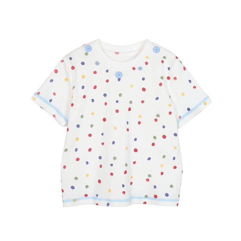 LUSON Girls' Polka Dot Short Sleeve T-Shirt