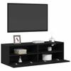 TV Wall Cabinet Black Oak Effect 100 x 30 x 30 cm