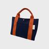 Safe Sunday Pocket Tote Bag (Navy/Dark Orange)