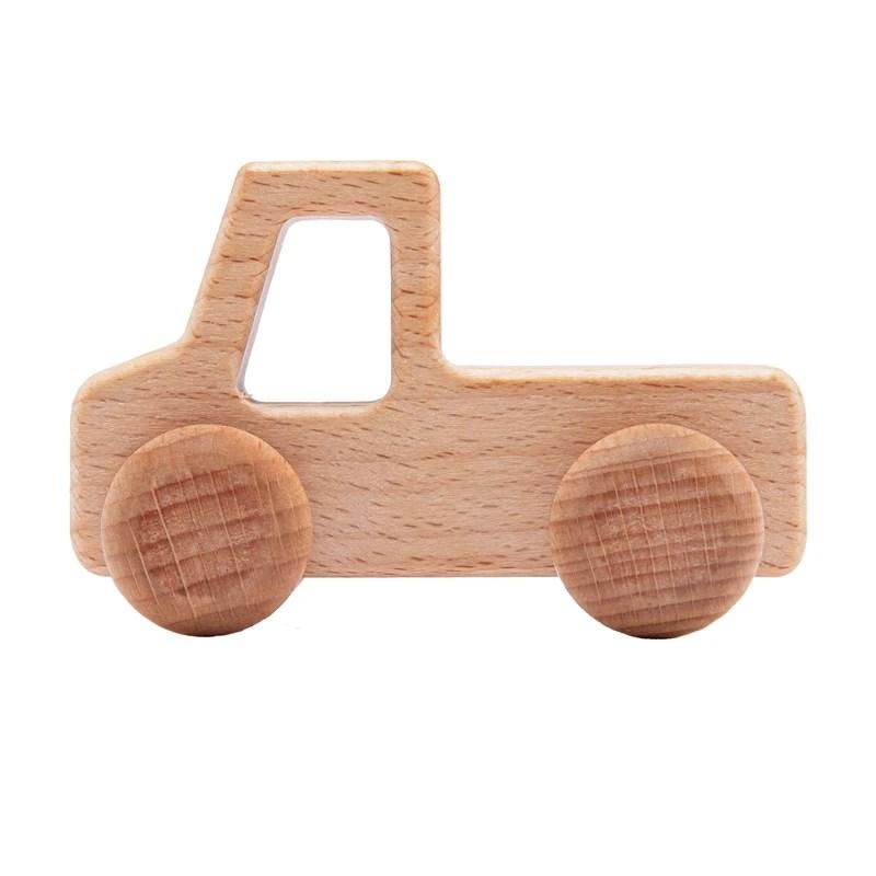 Baby Wooden Car Wooden Child Block For Babies BPA Free Organic Beech Animal Shape Baby Toy  Car Montessori Toys  Handmade Crafts