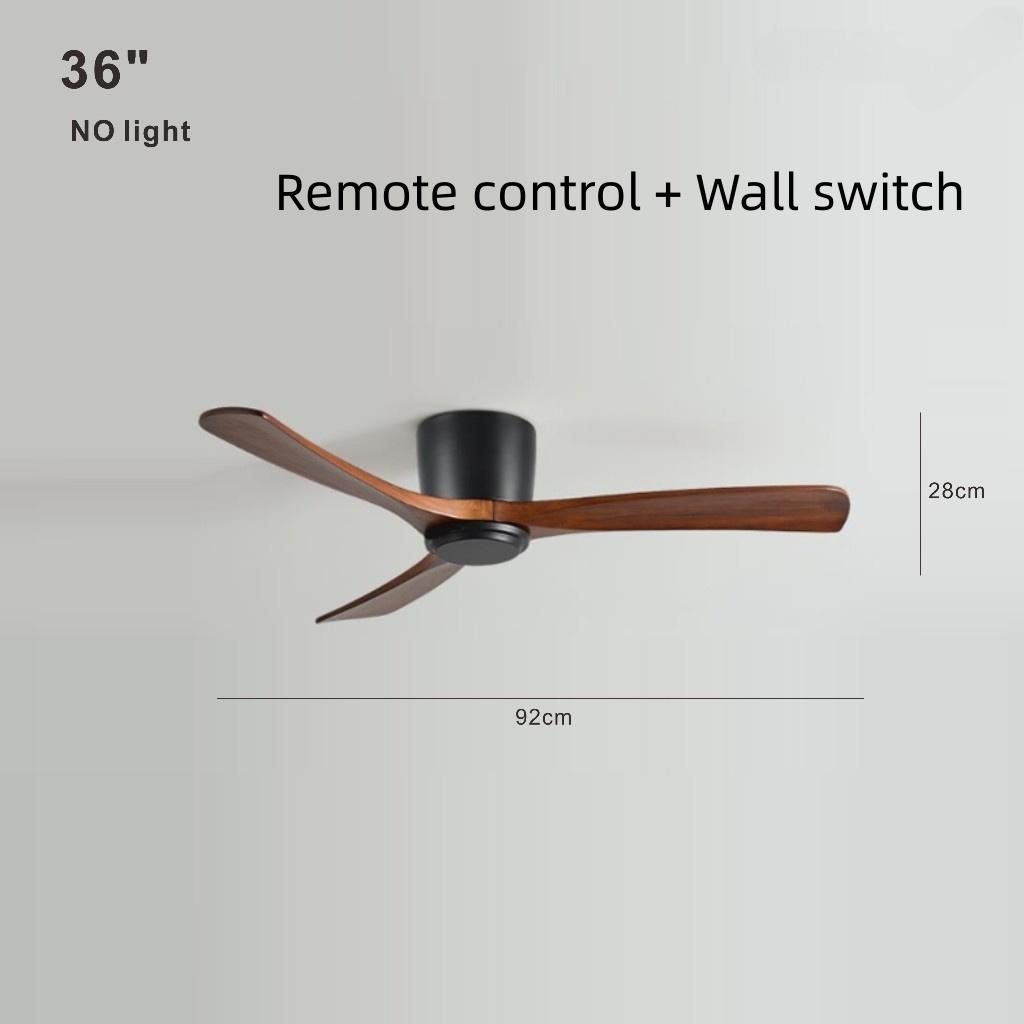 Living Room Bedroom Solid Wood Ceiling Fan Creative Villa Hotel Decoration Fan Nordic Minimalist Variable Frequency Fan