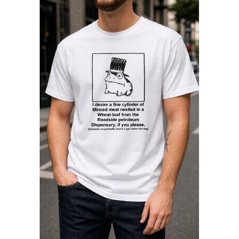 Plus Size - Men's T-Shirt S-5XL Featuring a Funny Frog in a Top Hat With Humorous Text - a Casual Short-Sleeve Round-Neck Top With a Relaxed Fit,