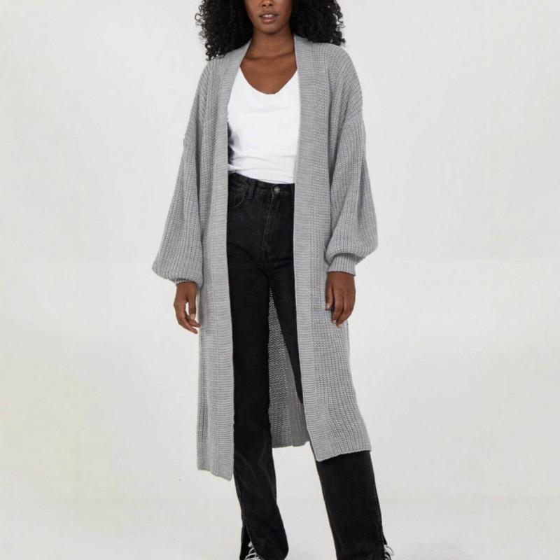 Übergroßer Strick-Cardigan-Pullover mit langen Ärmeln für Damen, Winter, lockere Passform, Übergröße, V-Ausschnitt, offene Vorderseite, langer Mantel