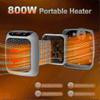 Portable Heater, 800W Ceramic Plug in Heater, Space Electric Fan Heater with Remote Control, 12H Timer, LED Display,