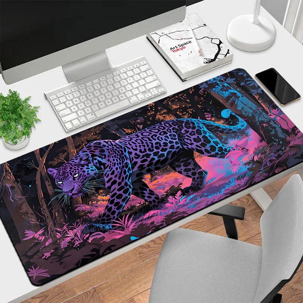 Lion Large Mouse Pad, Wild Animal King Lion Pattern Extended Desk Mat Non‑Slip Rubber Base for Gaming PC Laptop Office Desktop