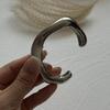 Vintage Pearl Wide Cuff Bangles Men Hip Hop Punk Silver Color Geometric Spring Bangles For Women Bracelet Jewelry
