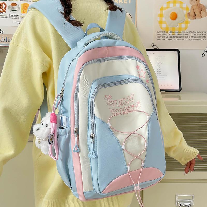Children's Schoolbags, Primary School Students, Girls, Junior High School Students, High-value Color Matching Backpacks, Fashionable Backpacks