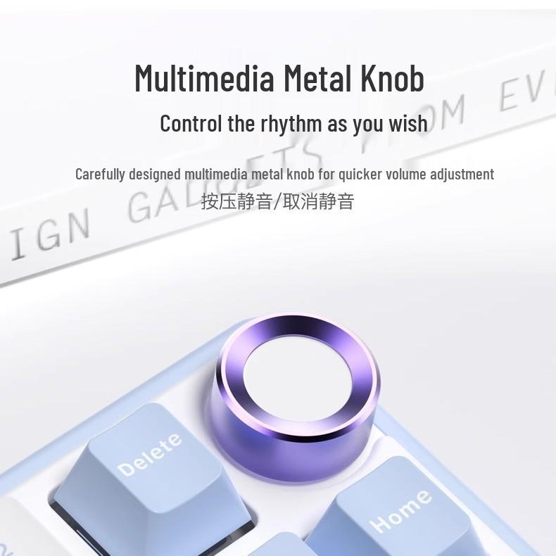 RKR75 Bluetooth Tri-Mode RGB Hot-Swappable Mechanical Keyboard for Esports