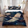 3PCs Crane, Floral Design Cover Set, Breathable Fabric, Machine Washable (1 Duvet Cover + 2 Pillowcases) (Without Quilt) Yy250911152