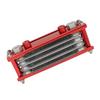 17-teiliges Motorrad-Ölkühler-Radiator-Set Aluminium 4-reihig Motorölkühlung Kit Ersatz für Monkey 125cc‑140cc Rot
