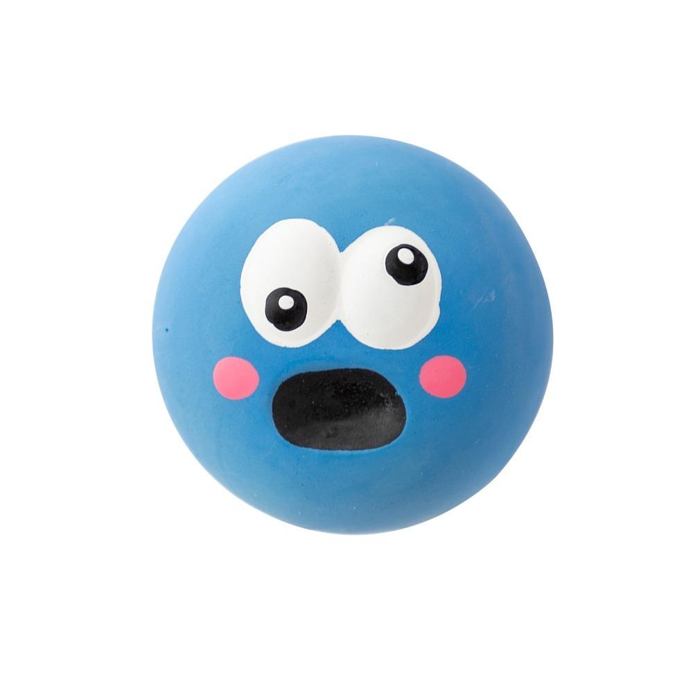 Eco Latex Squeaky Dog Toy Sport Ball Shape Cartoon Eyeball Latex Chew Ball Soft Elastic Bright Color Puppy Molar Toy