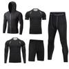 Men's Quick-Dry Running & Fitness Set: Short-Sleeved, Sweat-Absorbing, Casual Wear Tights
