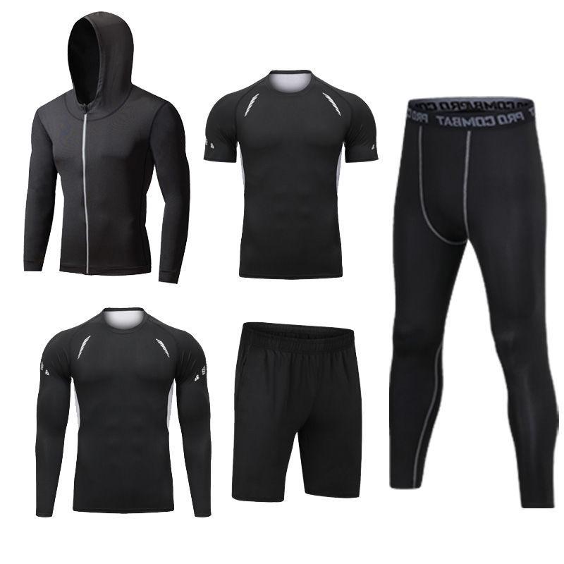 Men's Quick-Dry Running & Fitness Set: Short-Sleeved, Sweat-Absorbing, Casual Wear Tights