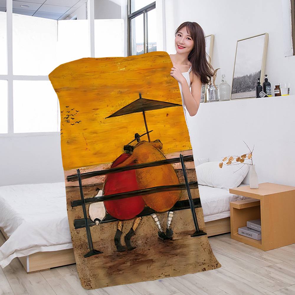 Sam Toft Art Abstract Landscape Beach Towel Colorful Bath Towels for Girl Microfiber Quick Dry Custom Sand Free Beach Yoga Spa