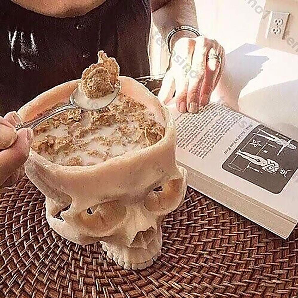 Office Sugar Container For Home Decor Flower Candy Bowl Skull Flower Pot Fake Skull Skull Planter