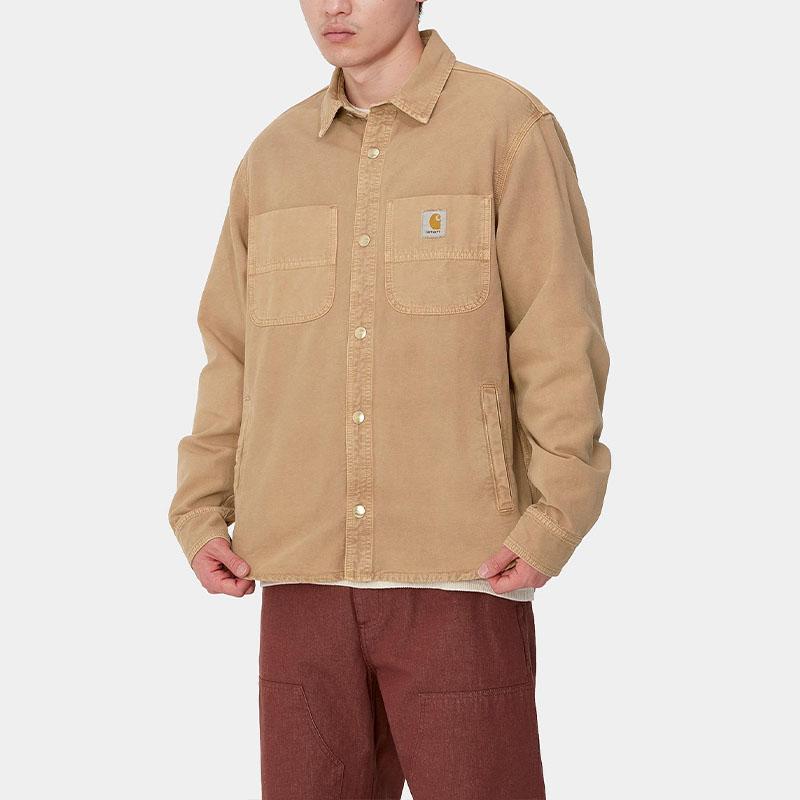 Carhartt WIP Conro Shirt Jac Triple Stitched Square Label Long Sleeve Loose Fit Shirt Jacket Unisex Jacket Peanut I033767-2FS-4J