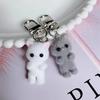 Flocking Cat Keychains for Bags Backpack Hanging Pendants Funny Standing Cat Keychains On The Phone Kids Gifts