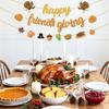 Happy Friendsgiving Banner Thanksgiving Party Decorations Glitter Friends Giving Garland Plastic Pre Strung Streamers Turkey Pumpkin Fall Leaves Sign