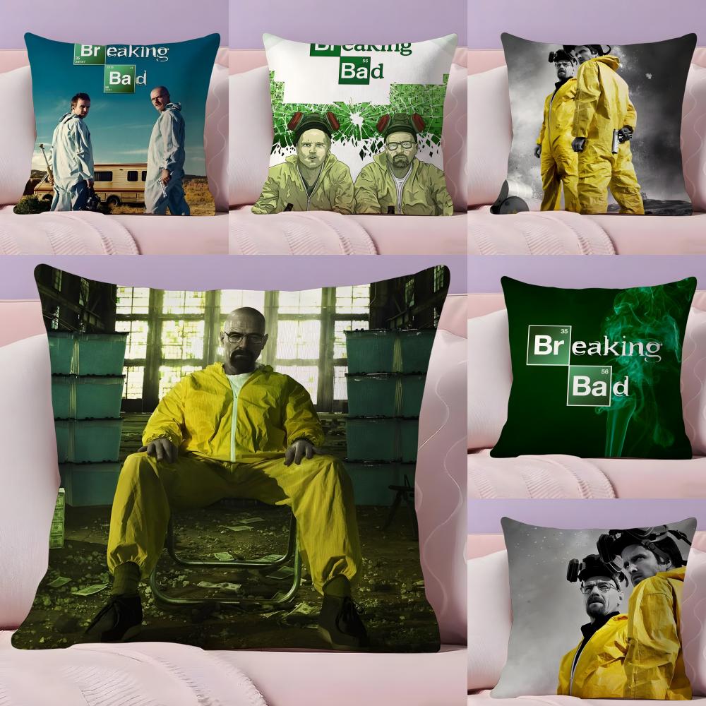Popular TV Shows Breaking BadB Pillow Case Silky Short Plush with Invisible Zipper Dustproof Sofa Cushion Cover for Home Decor