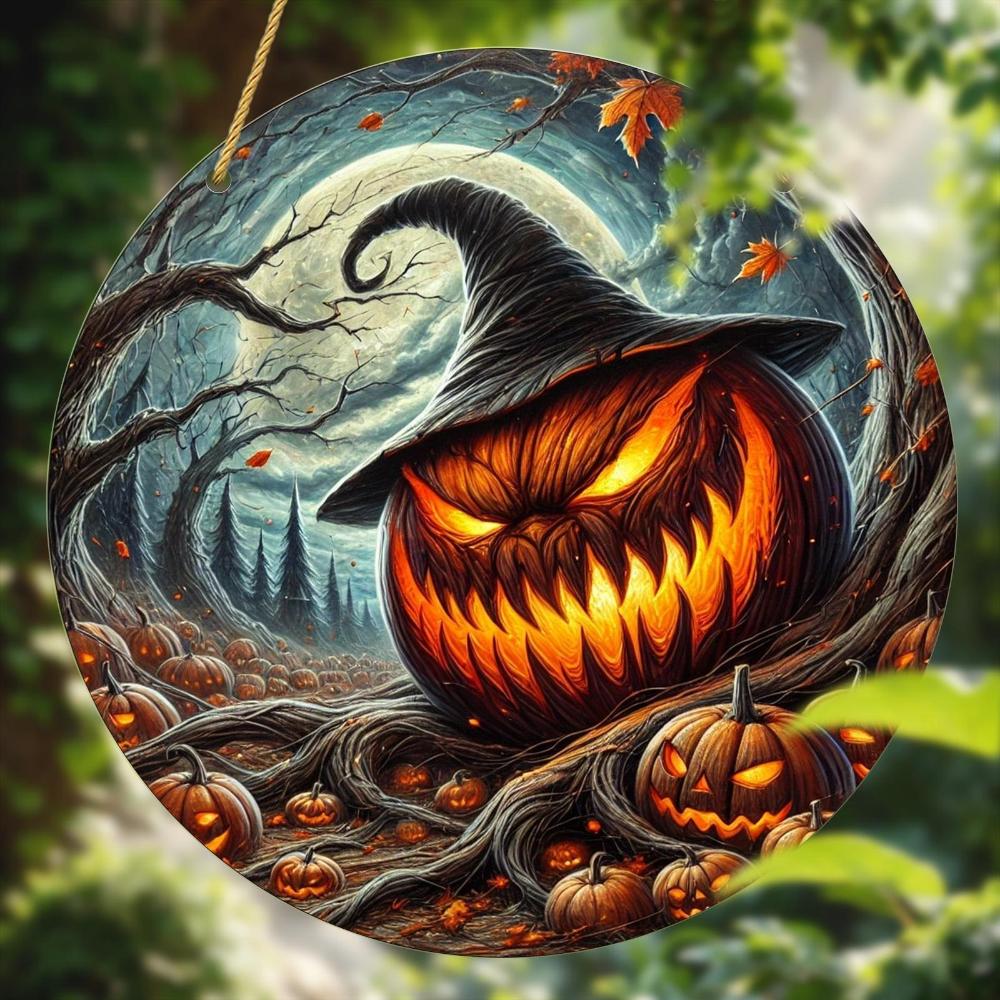20CM carnival Halloween flat 2D pendant decoration series of pumpkin lanterns,ghosts,skulls,witches,  for courtyard,window,garden decoration pendants