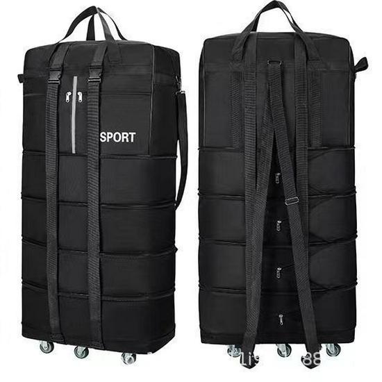 Waterproof Foldable Luggage Bag with Wheels: 158L Capacity, Retractable Handle