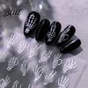 Halloween Nail Stickers Art Stickers 3D Embossed Skeleton Hand Pumpkin Bat Professional Salon Accessories Black Decals Self-Adhesive Manicure
