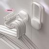 1Pc Non-Perforated Multi-Functional Balcony Folding Pants Rack Hanger Storage Tool with Sorting Hooks Space-Saving Organizer