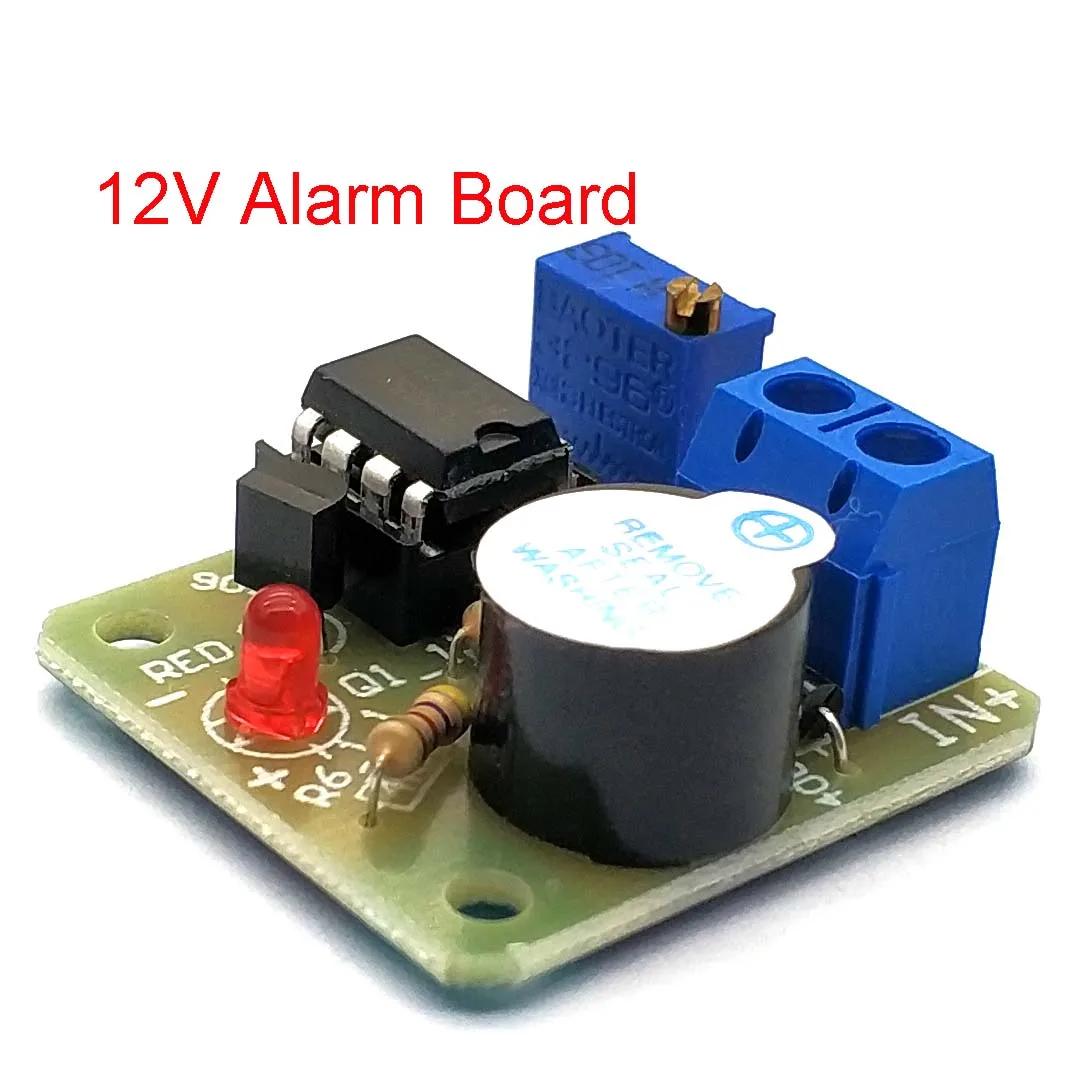 

12В LM358 Акумулятор Звуковий Світловий Сигналізатор Плата Зумер Захист від Перерозряду Контролер Модуль Без Захисту від Перенапруги 12V Alarm Board
