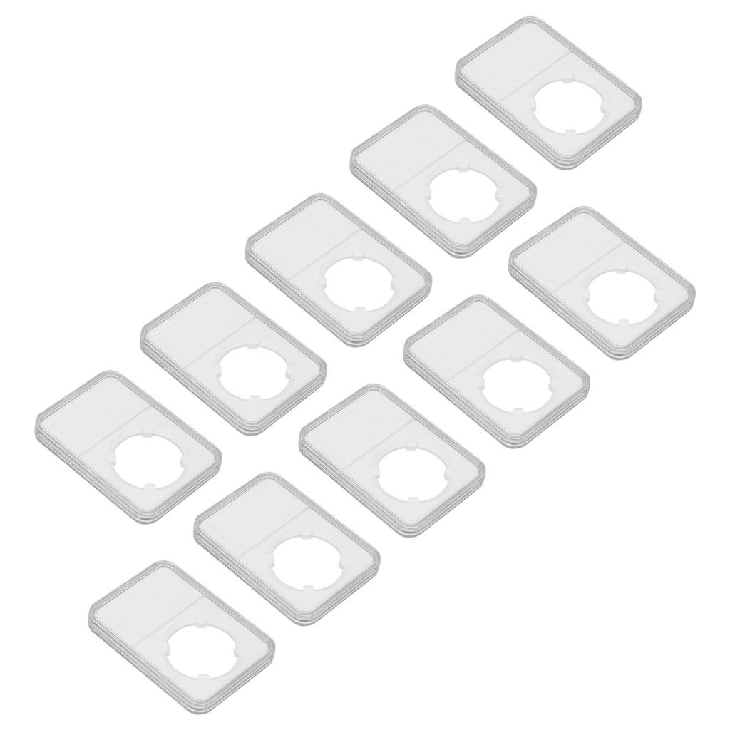 10 STK Myntkapsel Gjennomsiktig Design Slitesterk Miljøvennlig Myntbeskyttelsesboks for Mynt