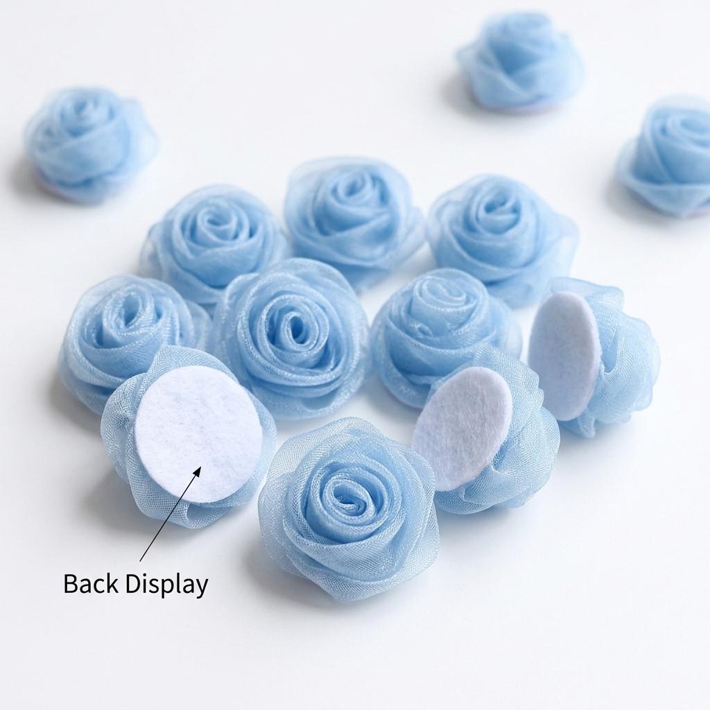 1Pcs Chiffon Artificial Flowers Heads 1CM Fake Flower for Home Decor Wedding Decoration Bridal Clothing Crafts Gifts Accessory