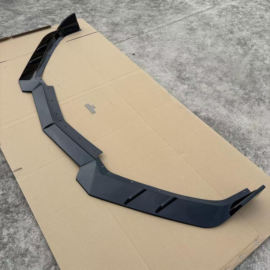 Corvette C8 Glossy Black Front Lip Kit: High-Quality, Three-Section, Injection-Molded Material