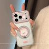 Applicable To Apple 17 Mobile Phone Case All-inclusive Lens 16promax Korean Anti-drop Belt Bracket 15por Polka Dot Puppy