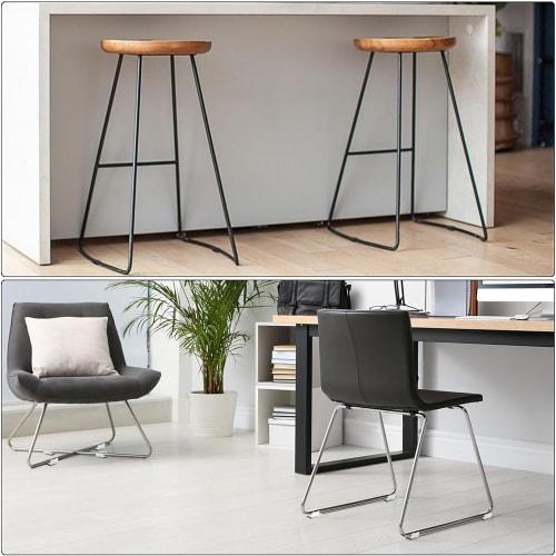 DERCHIA U-Shaped Chair Feet Tips, Set of 8, 25mm Diameter, Felt Pads, Rectangular, Non-Slip Furniture Leg Protectors, Anti-Slip and Noise-Reducing, fo