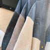 Cardigan Coat Supradimensionat Gros de Damă, Tricotat Vintage cu Patchwork din Denim, pentru Toamnă și Iarnă
