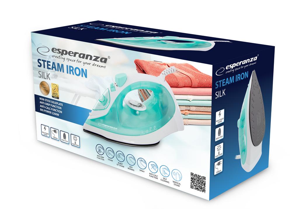 EHI005 STEAM IRON NON-STICK SOLE 2200W SILK