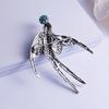Luxury Full Rhinestone Flying Bird Holding Ball Brooches For Women Men Elegant Cartoon Lovely Bird Animal Pins Wedding Jewelry