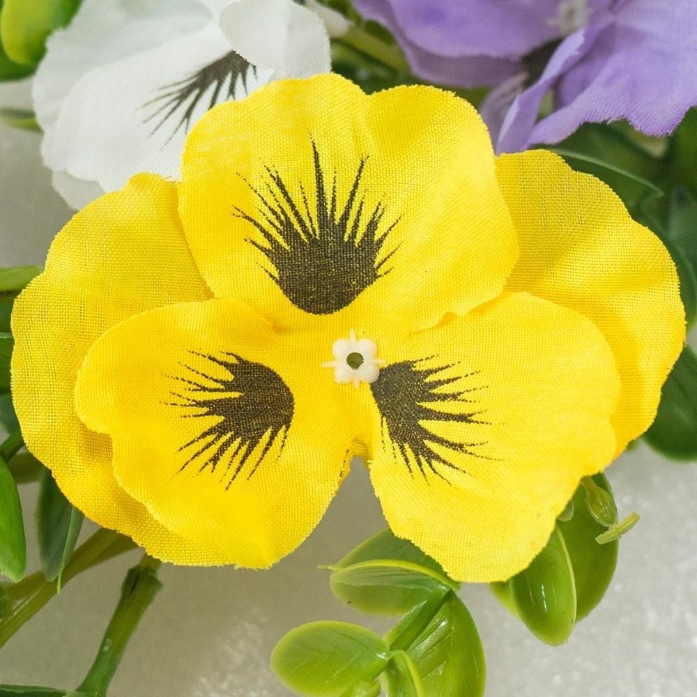 UV Resistant Artificial Pansy Vines Flexible Fake Flower Vines Eucalyptus Leaf Garland Home Mantle