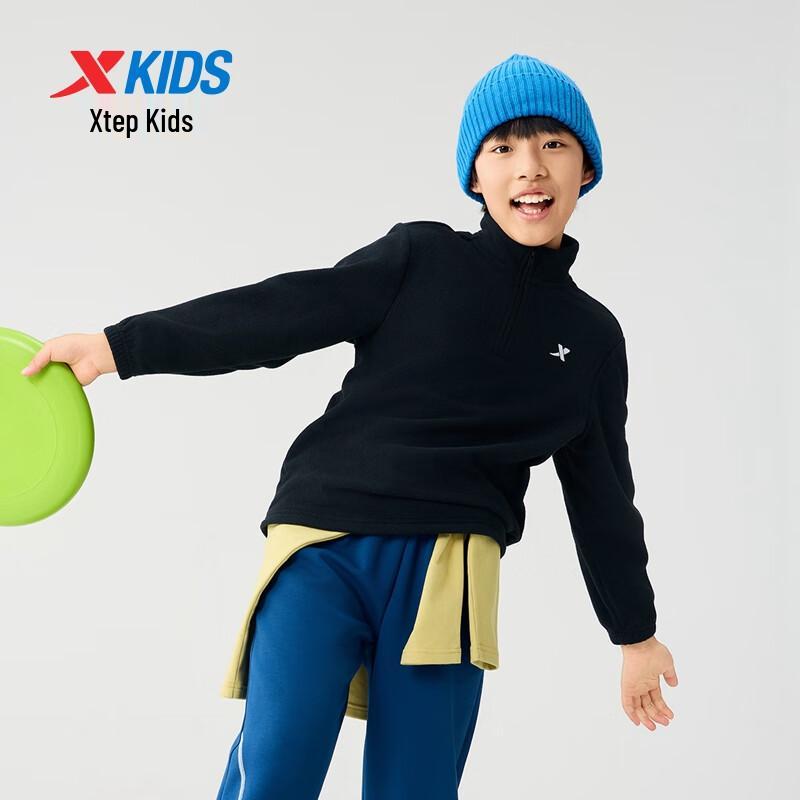 Xtep Kids Little Puff Fleece Knit Pullover Sweatshirt
