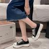Fashion New Style Women Canvas Flat Shoes Spring and Autumn Fashion Thick Soled Canvas Height Increasing Women Casual Sports Shoes