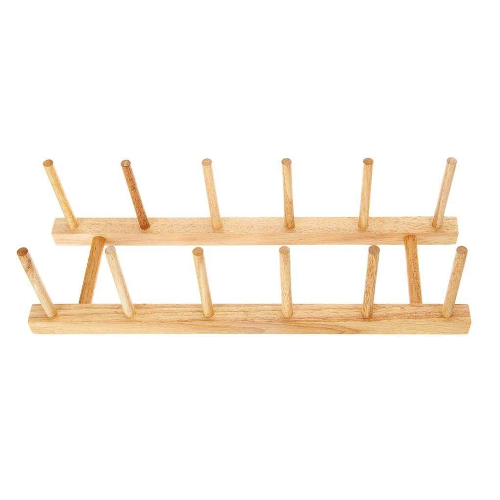 Natural Wood 5-Compartment Bowl Stand_WO036010