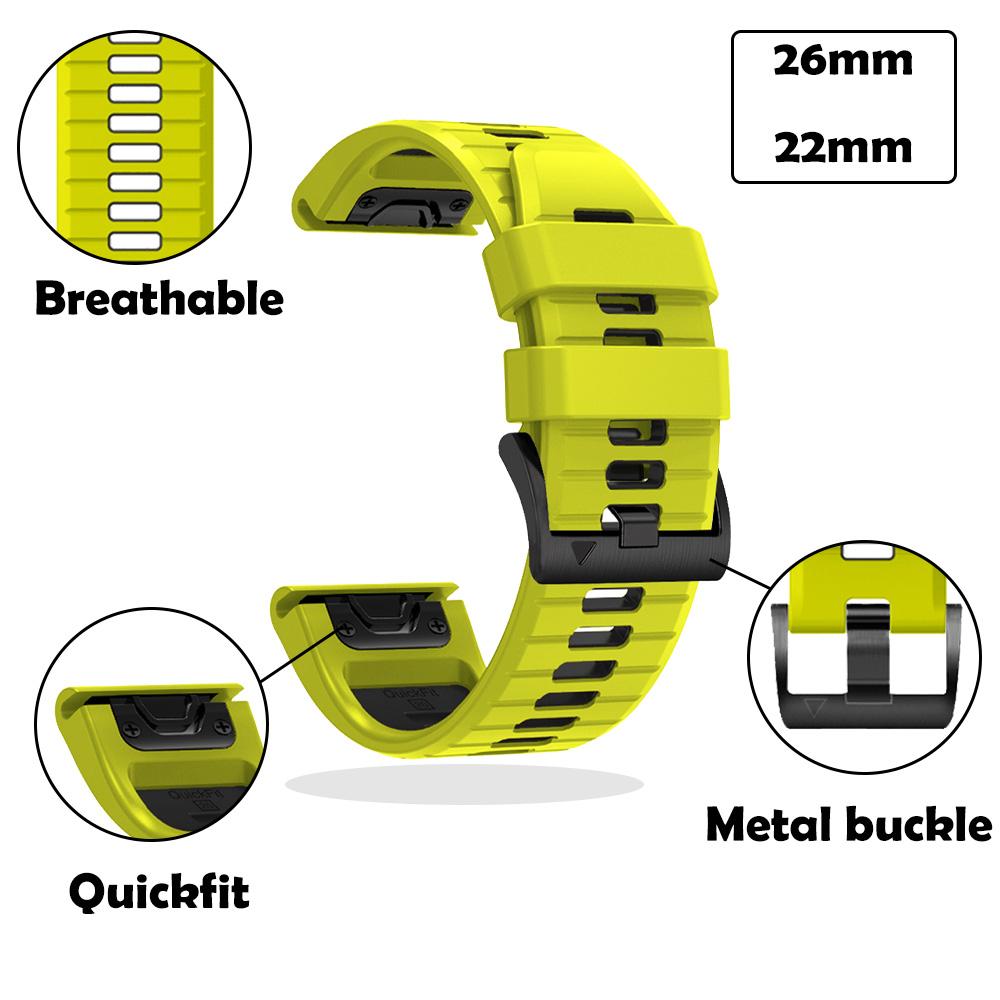 26mm 22mm Quickfit Silicone Watch Band for Garmin Fenix 8 7 7X Pro Solar Fenix 6 6X Pro Fenix 5 5X Plus Replacement Sport Strap