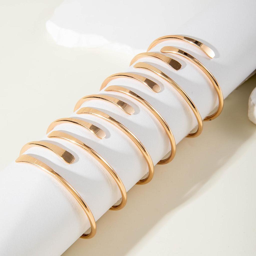 Simple Gold Color Opening Bangle Bracelts Ladies Punk Style Fashion Retro Trend Jewelry Accessories