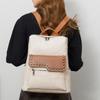 European and American Retro Versatile Women's Backpack High Quality Soft PU Leather College Student Rucksack Trendy Fashion Rivet Outdoor Travel Bag