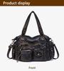 Women's Y2K Washed Distressed Large Motorcycle Shoulder/Crossbody Handbag