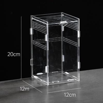 Durable Acrylic Reptile Habitat Clear Anti-Escape Lizard Breeding Box Multiple Size Arboreal Small Pet Cage for Chameleon
