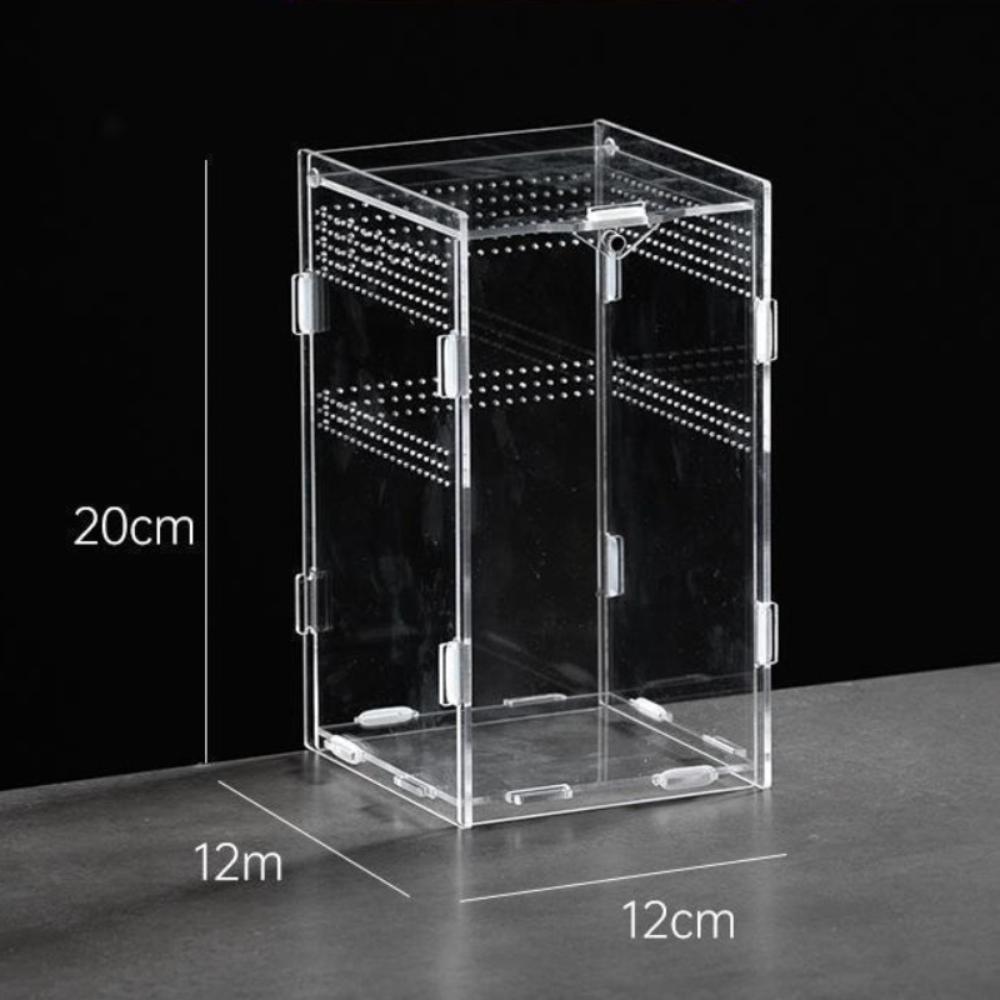 Anti-Escape Reptile Habitat Clear Spider Feeding Case Durable Lizard Breeding Box  for Chameleon