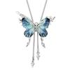 Creative Long Butterfly Necklace Vintage Bohemian Y-Shaped Pendant Necklace Elegant Alloy Sweater Chain Women