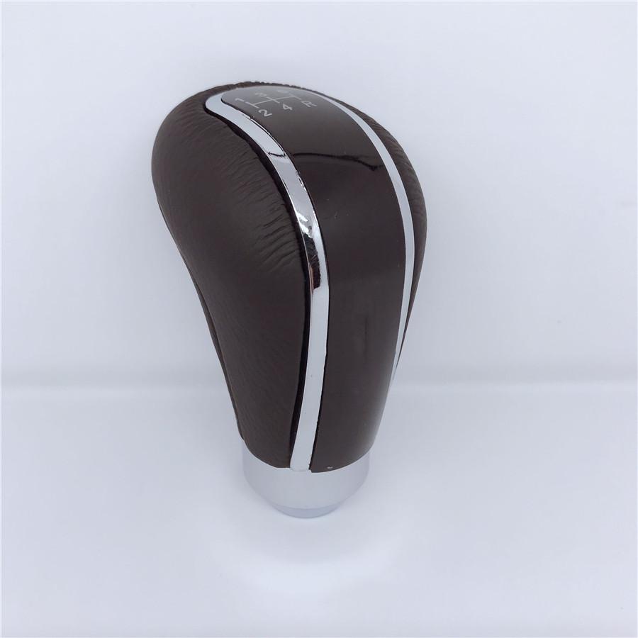 5 Växlad PU Läder Manuell Bil Auto Växelspaksknopp Växelspak Universal Spak