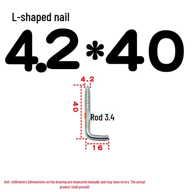 7-Shaped Expansion Tube Kit: L-Shaped Rubber Plug, Right-Angle Self-Tapping Wood Screw, Lamp & Frame Hooks, Plastic Expansion Plug, Mirror Frame Bolt.